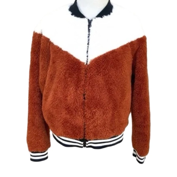 Women’s Nike Sherpa Super Soft Funky Bomber Teddy Jacket Size Medium - Picture 3 of 7